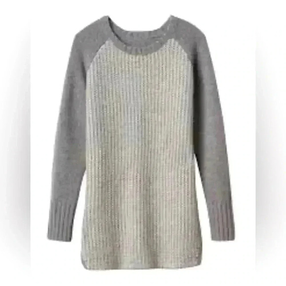 Athleta Sierra Wool/Cashmere Crewneck Tunic Sweater Gray, Textured, Size Small - Picture 1 of 14